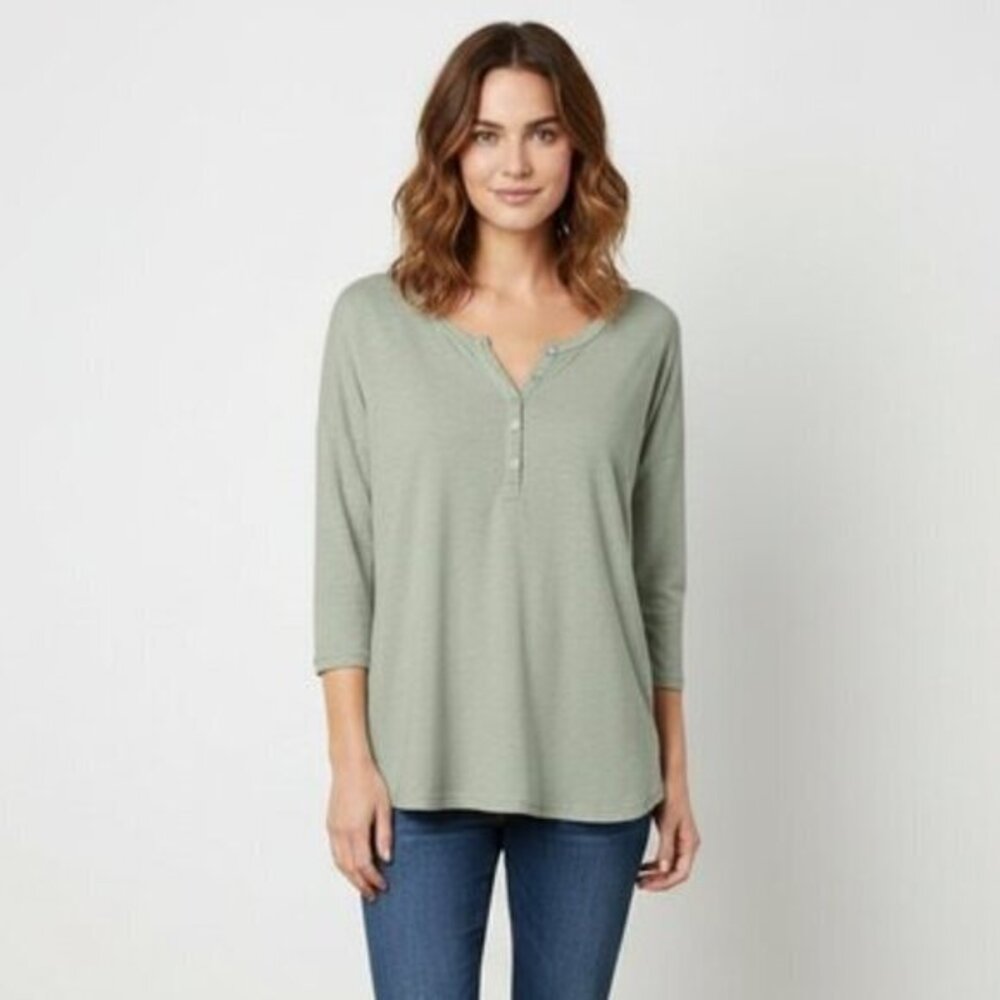 Aritzia Wilfred Top T-shirt Sage Green Burnout Heathered Casual Basic Size XS